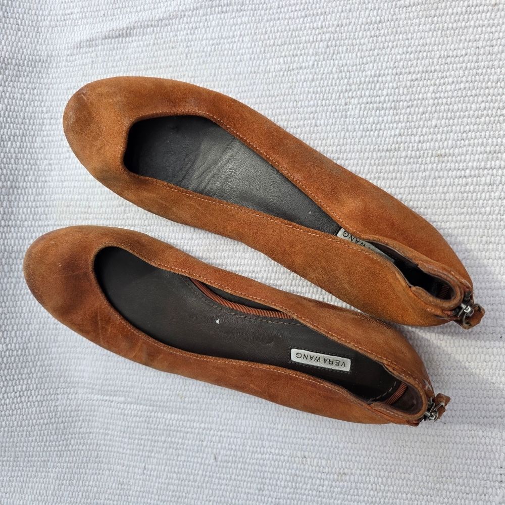 Vera Wang rust burnished suede ballet flats